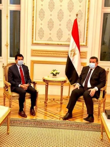 استقبال اشرف صبحى وزير الشباب والرياضة فى مقر وزارة الدولة للإعلام 2020