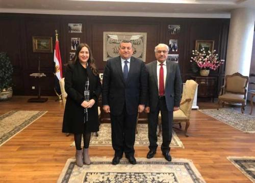 مع قيس العزاوى الأمين العام المساعد رئيس قطاع الإعلام والاتصال بجامعة الدول العربية عام 2018